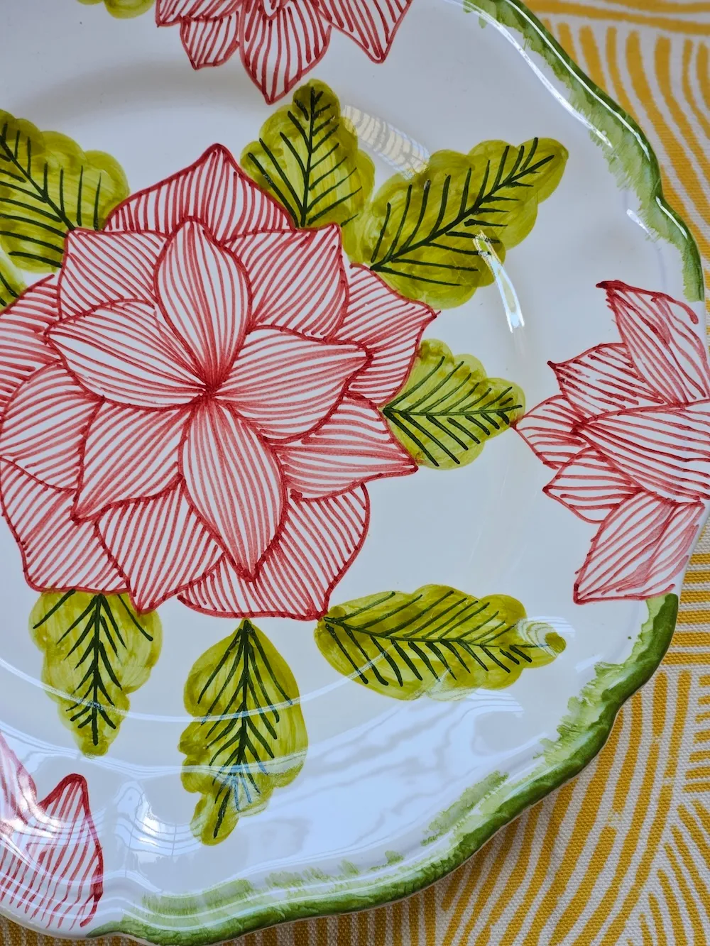 Les Ottomans Floreale tallerken blomstret håndmalet