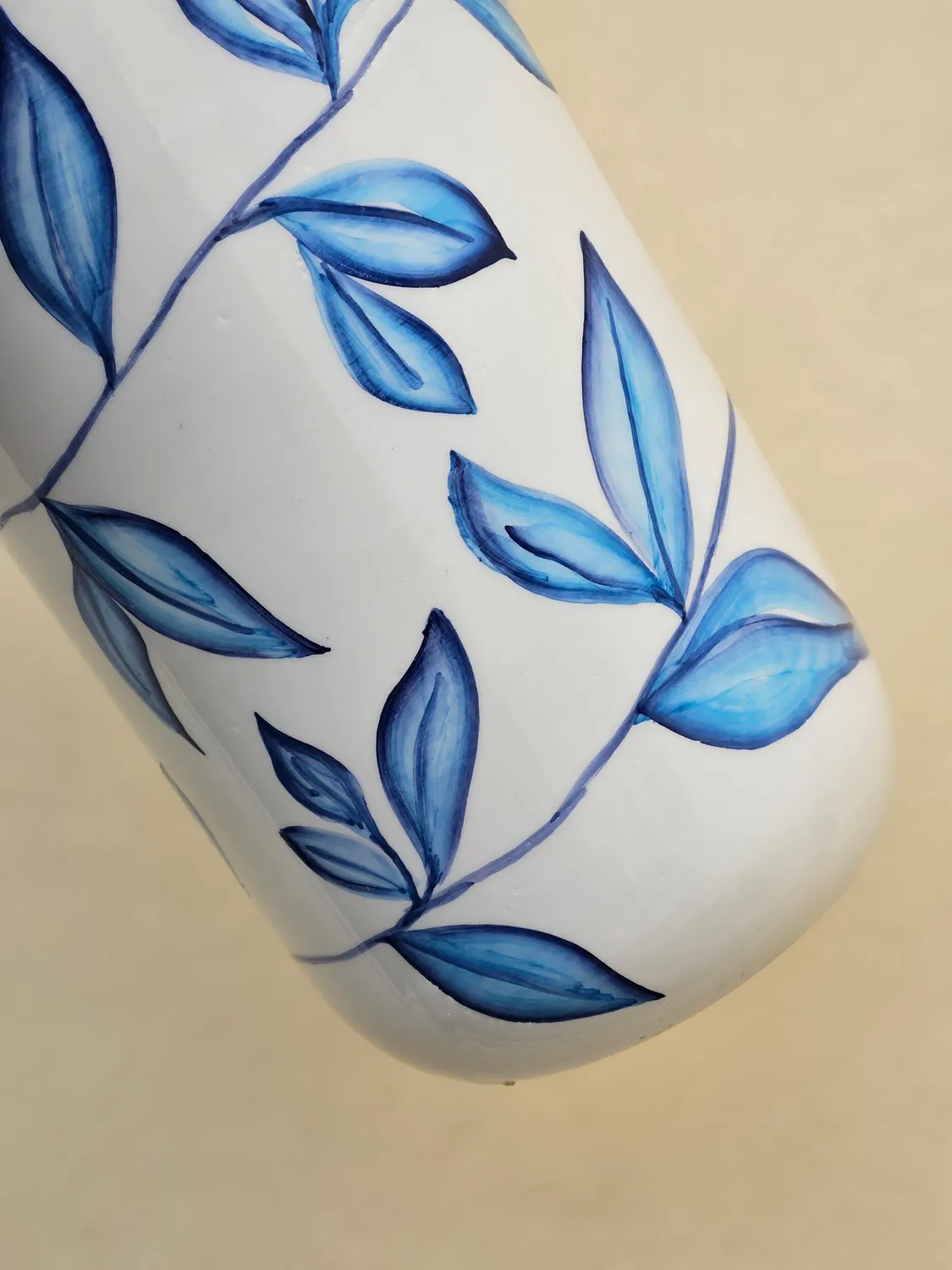 Les Ottomans vase palme grøn håndmalet keramik