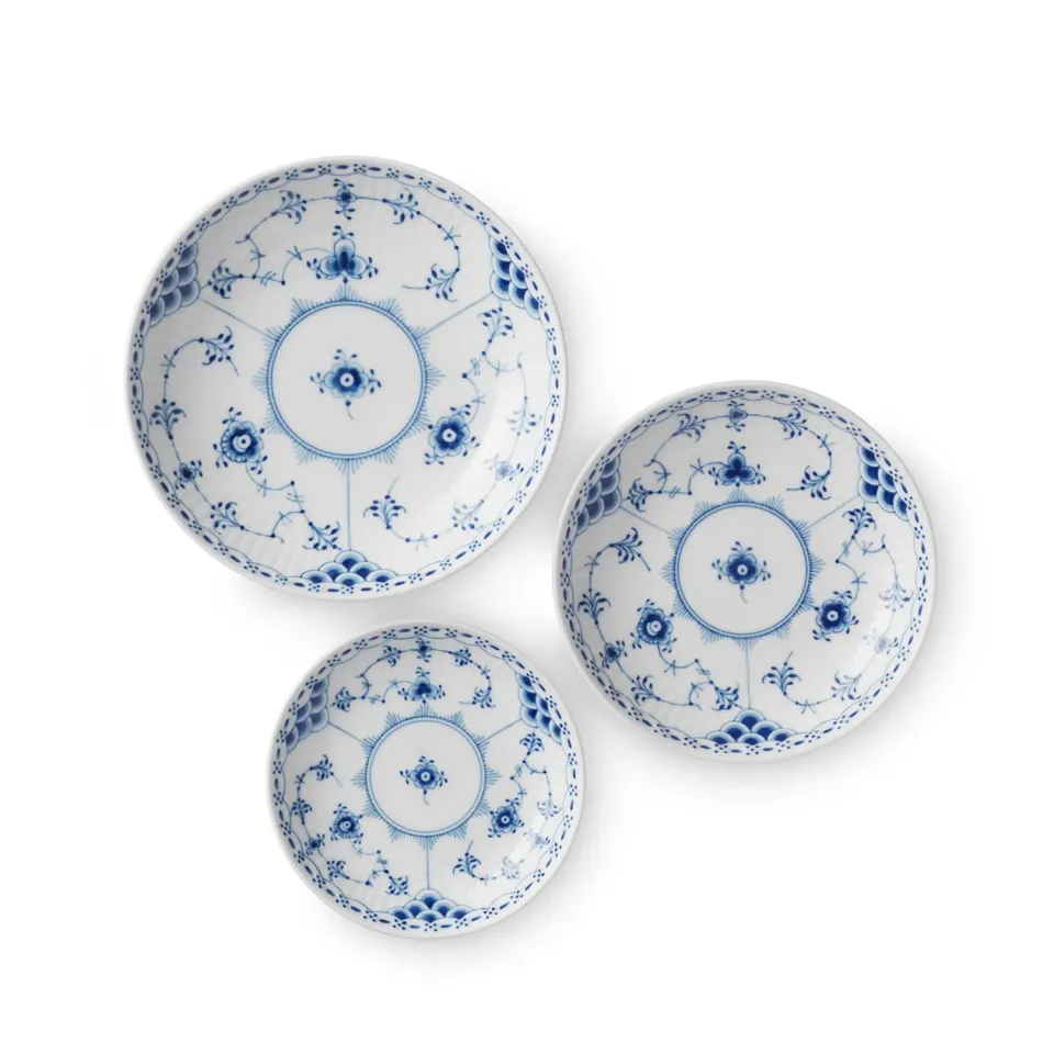 Royal Copenhagen Musselmalet Halvblonde skåle 3 stk lave