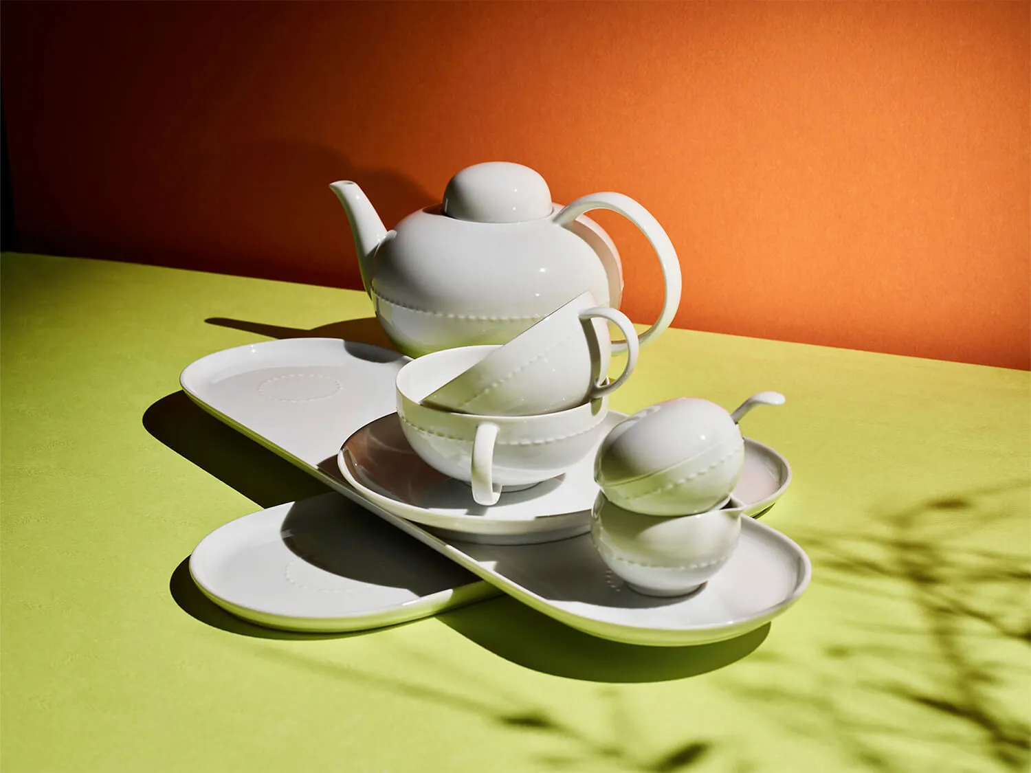 Nymphenburg Haute Couture tekop med bakke hvid