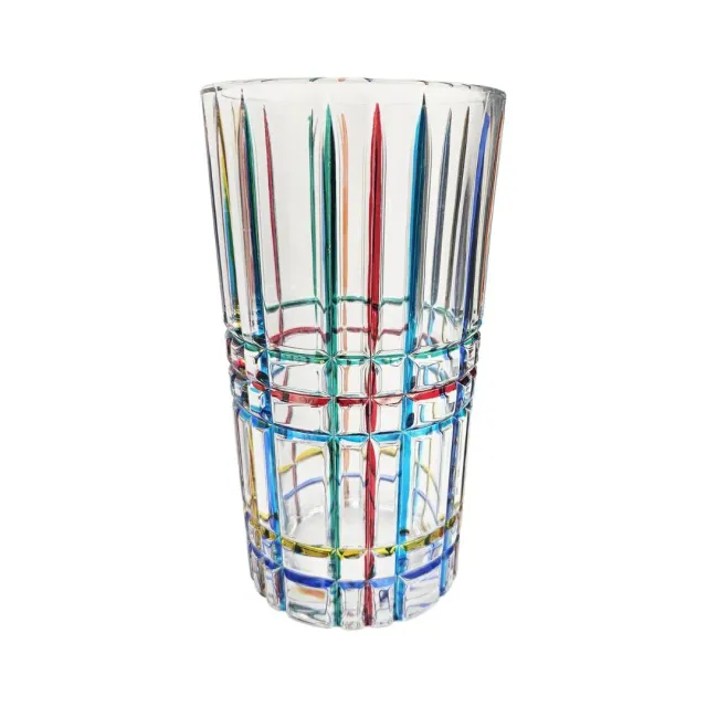 Les Ottomans vase krystal stribet multicolour håndlavet