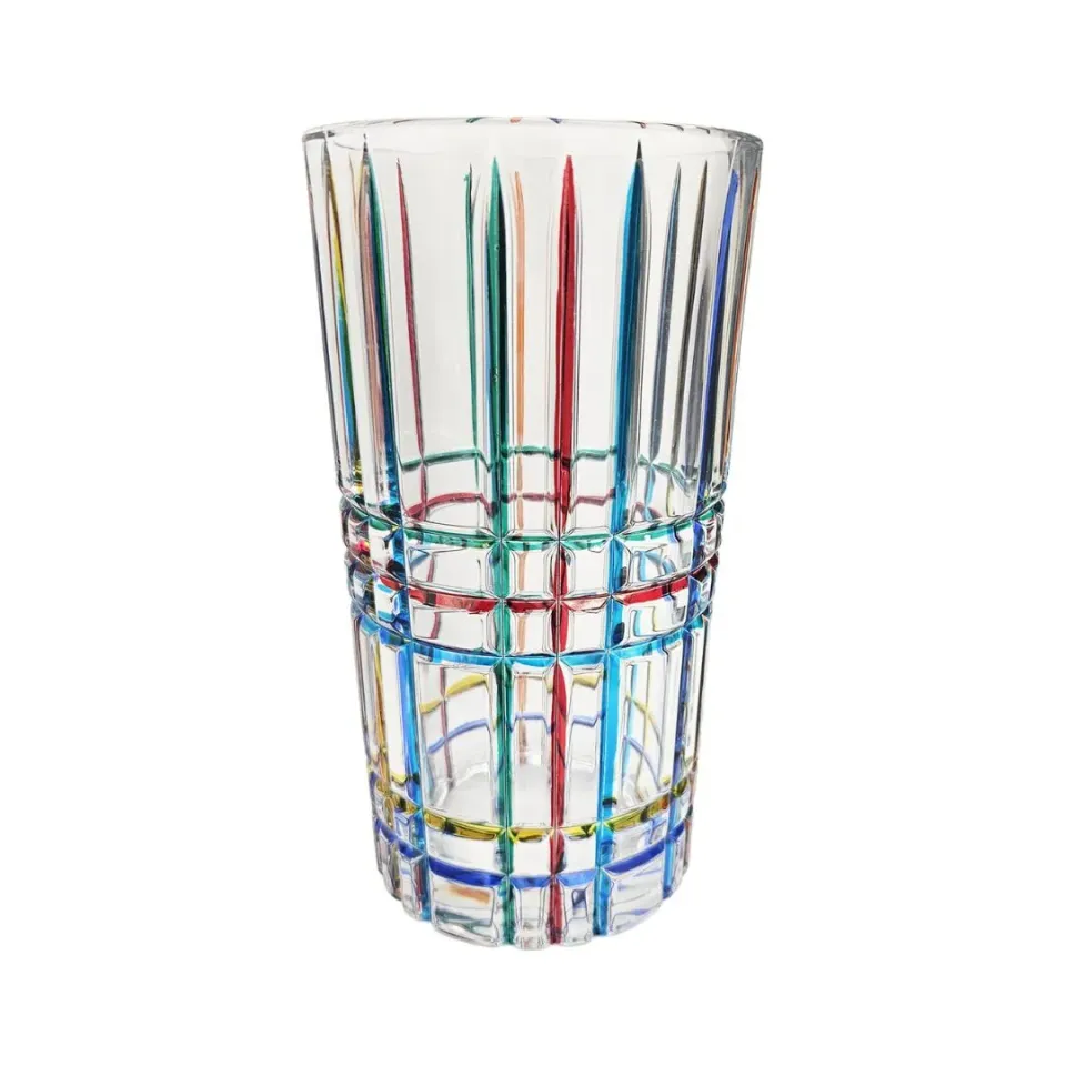 Les Ottomans vase krystal stribet multicolour håndlavet