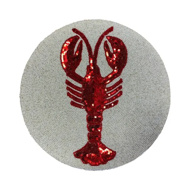 Les Ottomans Hummer dækkeserviet 2 stk perler pailletter