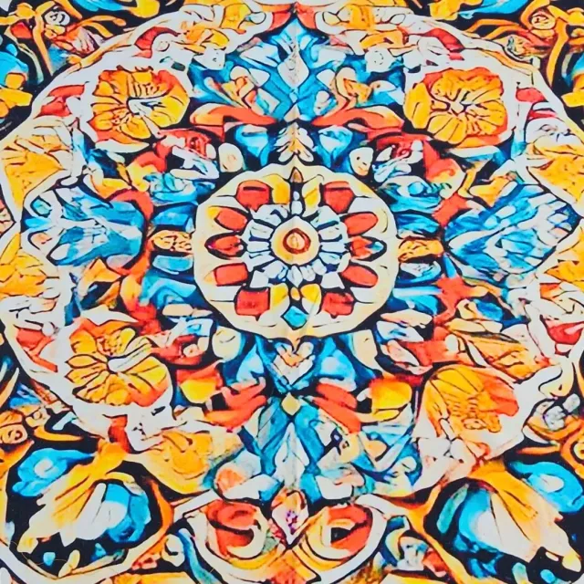 Les Ottomans bomuldsdug med print blomster
