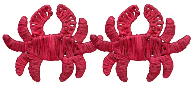 Les Ottomans servietringe raffia krabbe 2 stk