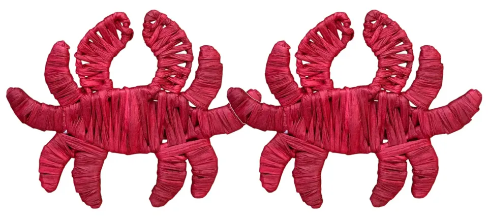 Les Ottomans servietringe raffia krabbe 2 stk