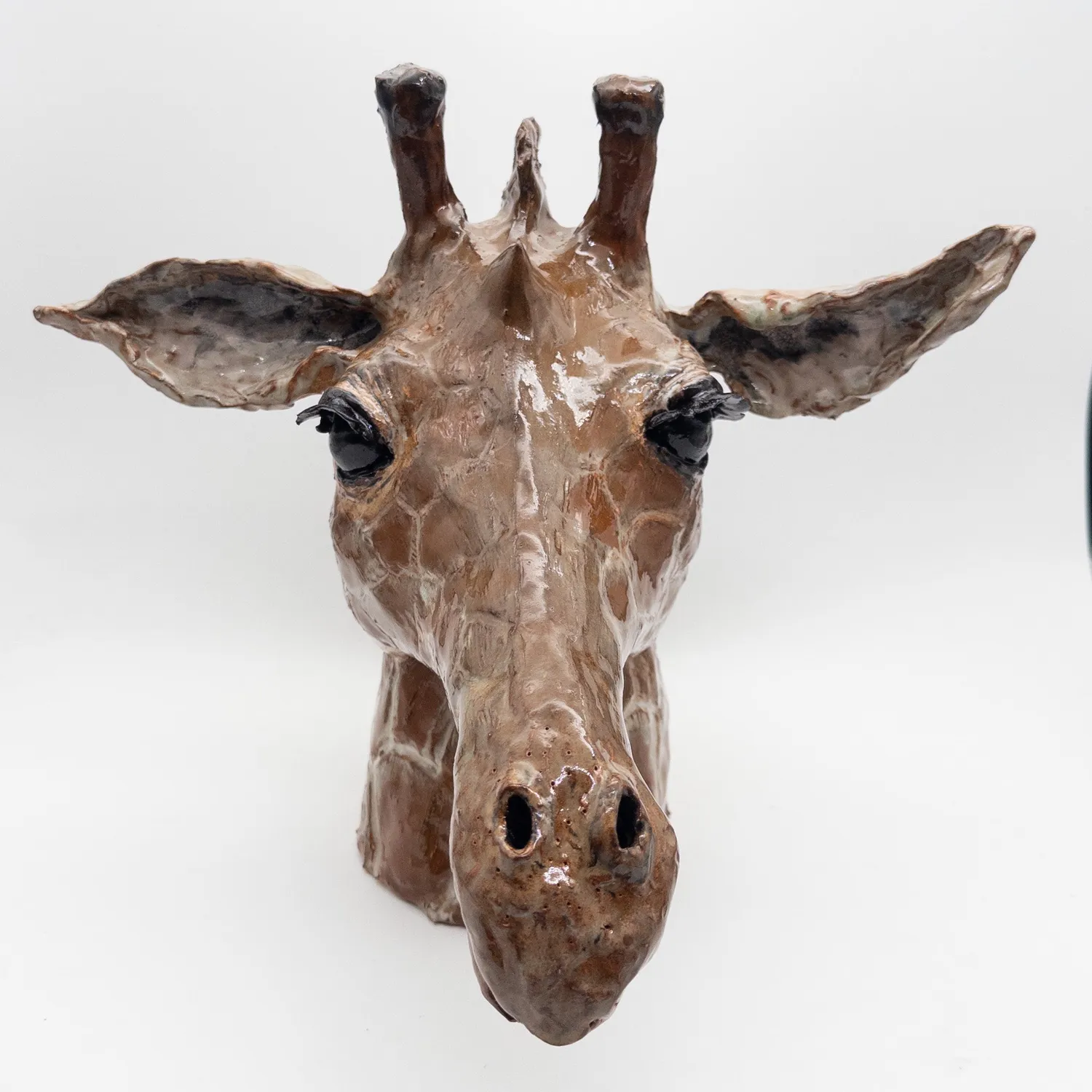 A for Anette Keramik Girafhoved skulptur stentøj 1260°