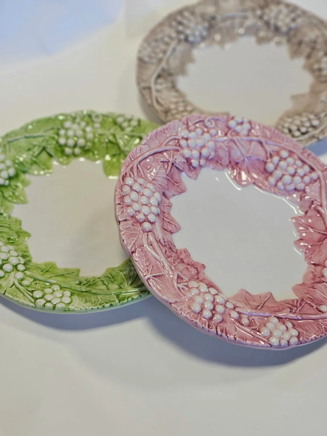 Les Ottomans Grapes desserttallerken keramik sæt 3 stk håndmalet