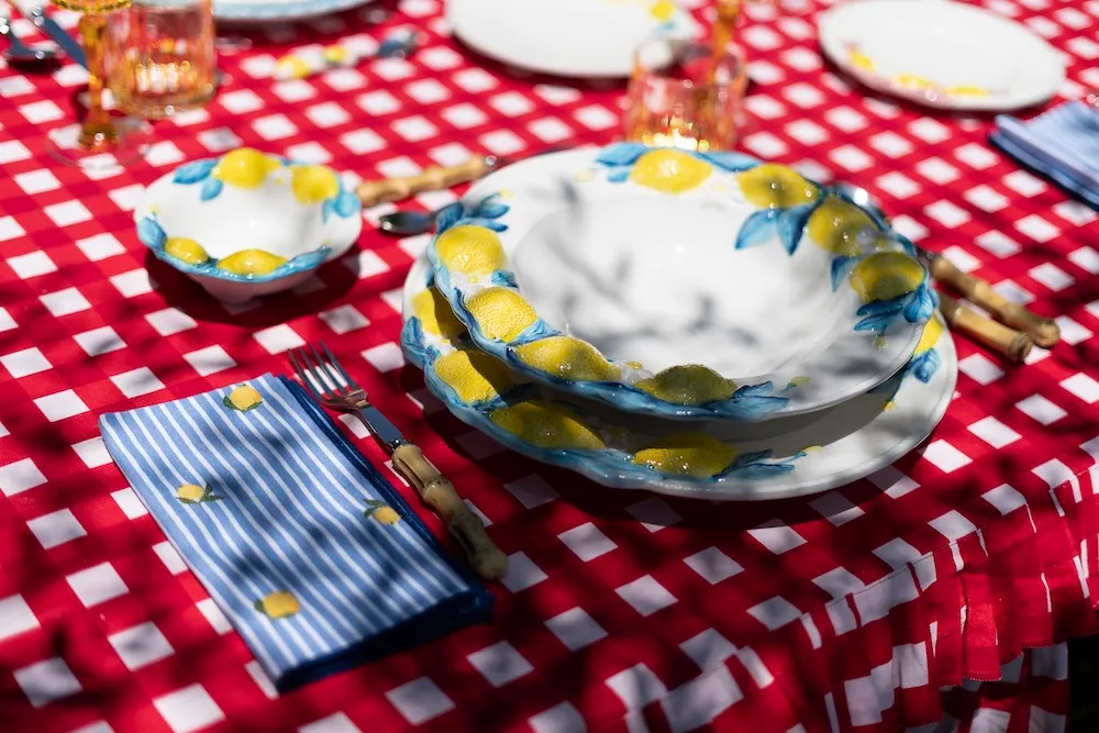 Les Ottomans Limone Blu LMNB02 dækkertallerken keramik blå