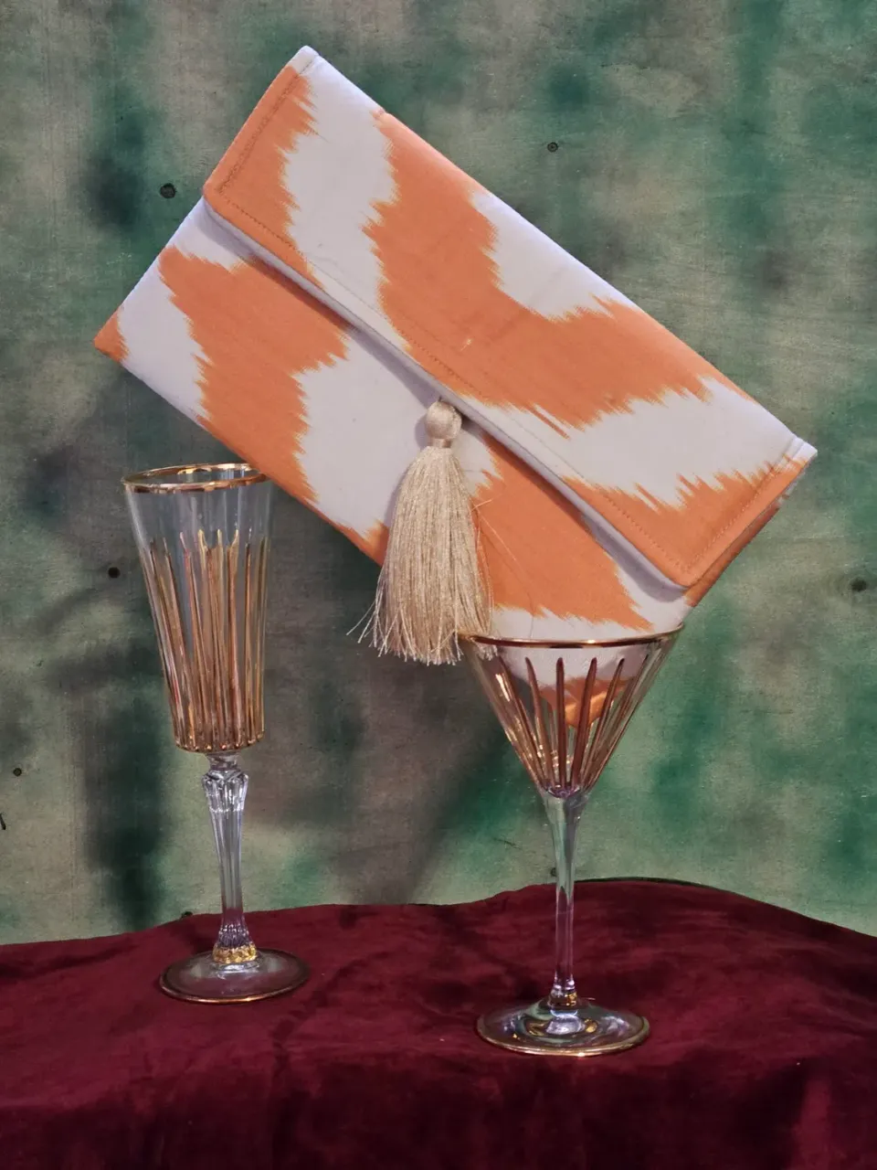Les Ottomans Ikat 103 clutch taske med mønster