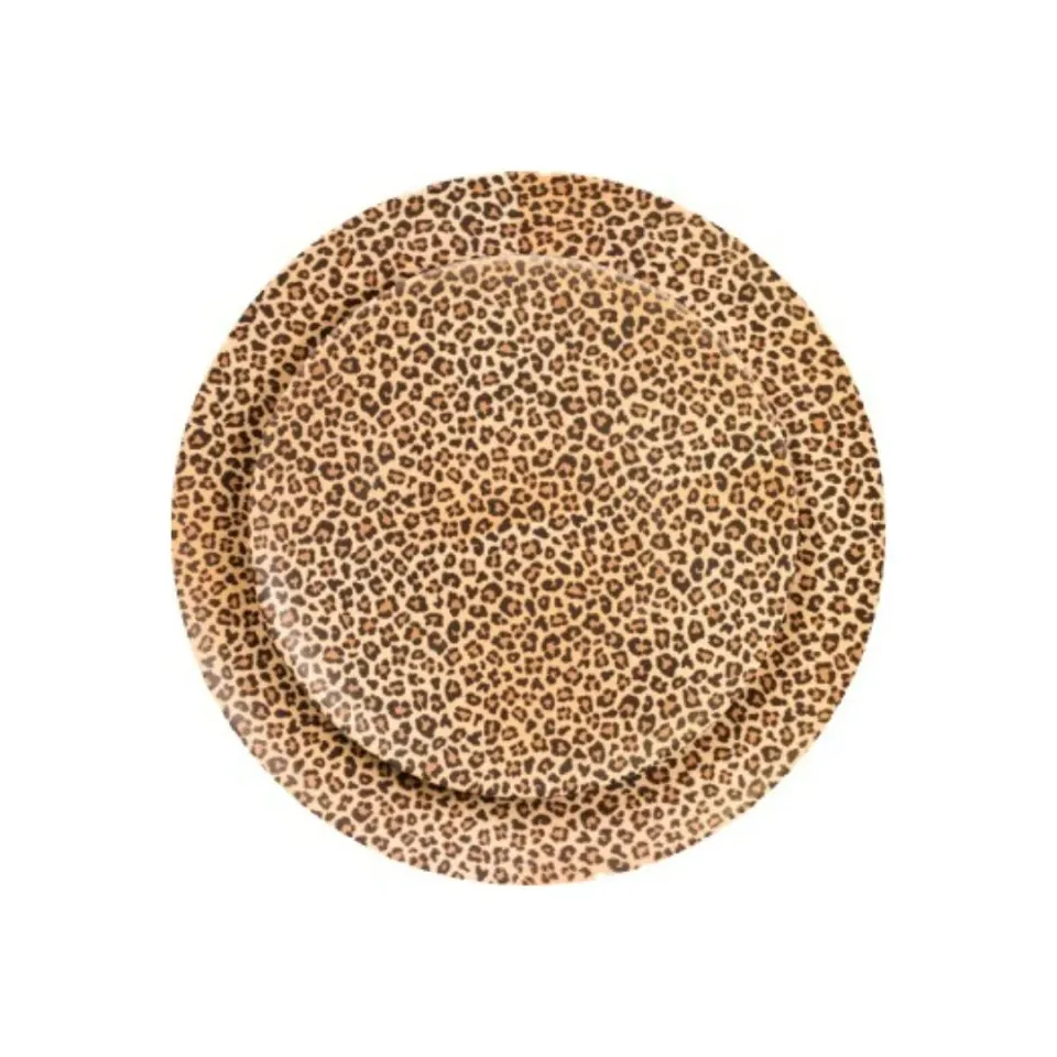 Les Ottomans desserttallerkener porcelæn leopard 2 stk