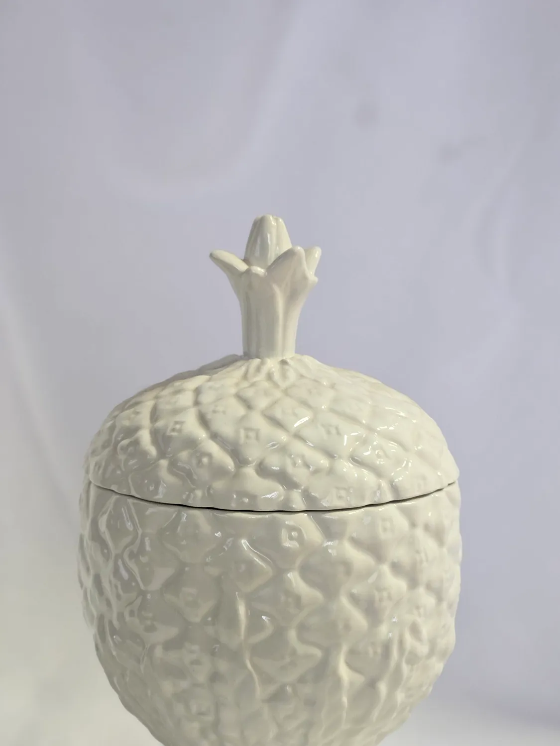 Les Ottomans ananas dåse hvid keramik med låg