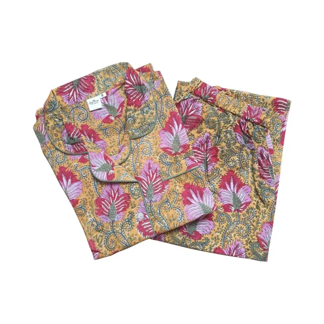 Les Ottomans PJ02 pyjamas bomuld håndtrykt ikat