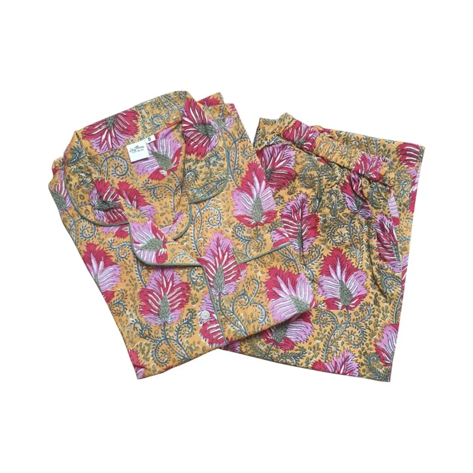 Les Ottomans PJ02 pyjamas bomuld håndtrykt ikat