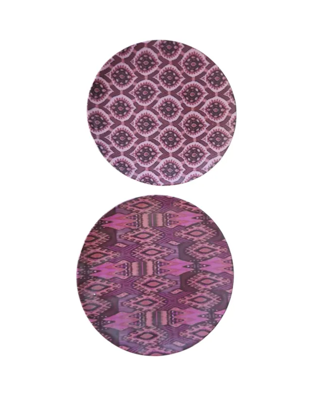 Les Ottomans Ikat desserttallerken porcelæn lilla 2 stk