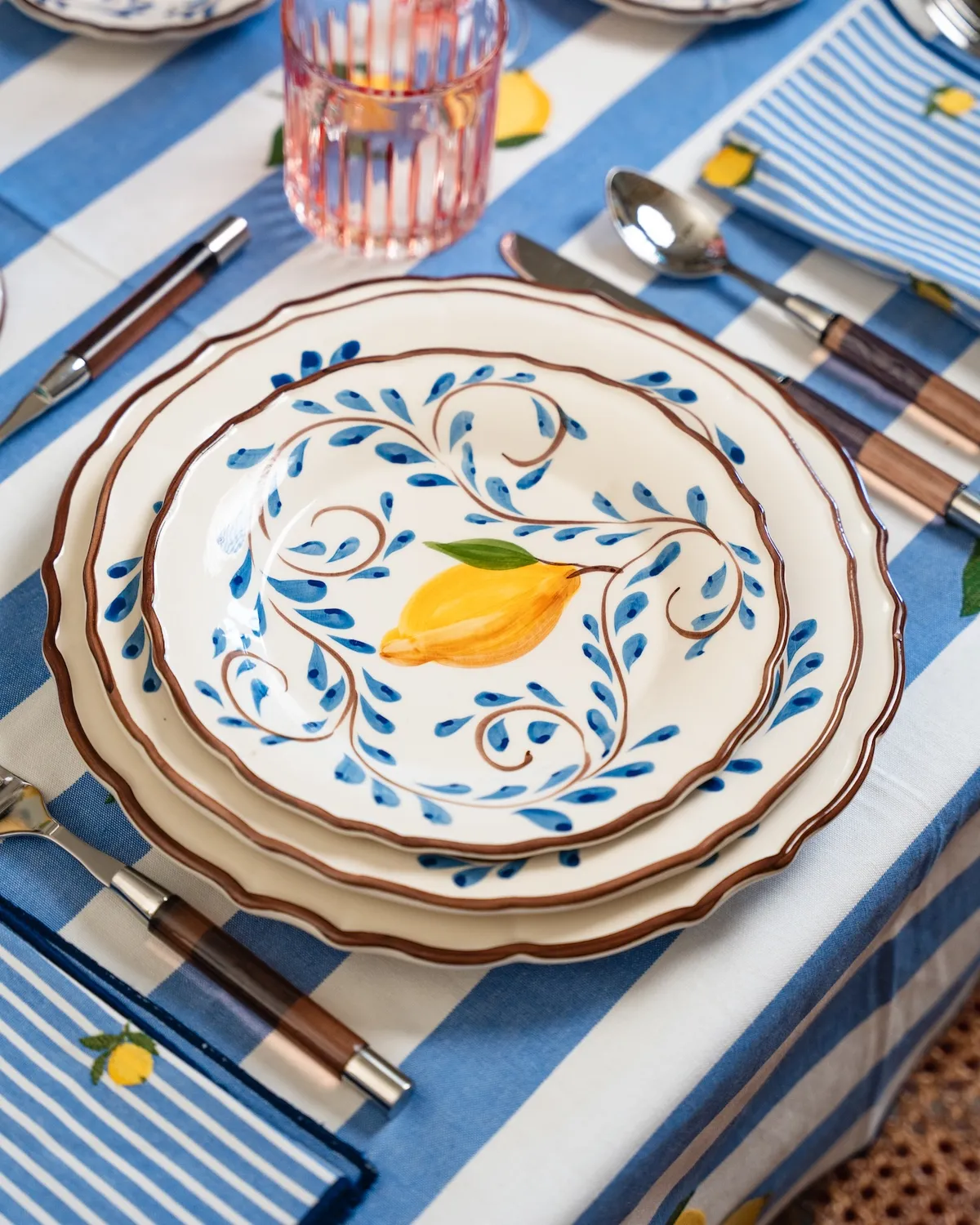 Les Ottomans Positano POC03 dæktallerken citron 32 cm