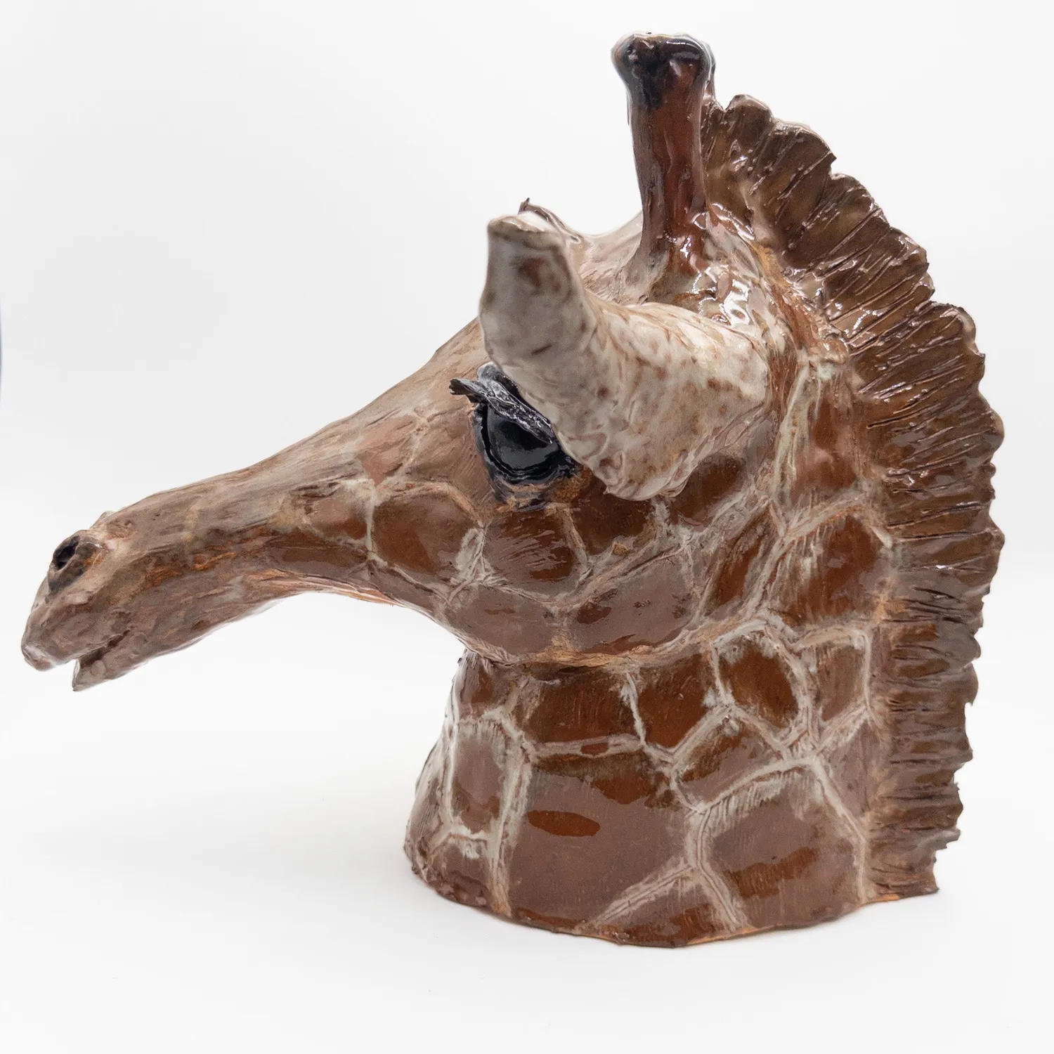 A for Anette Keramik Girafhoved skulptur stentøj 1260°