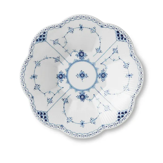 Royal Copenhagen Musselmalet Halvblonde skål 25 cm kantet