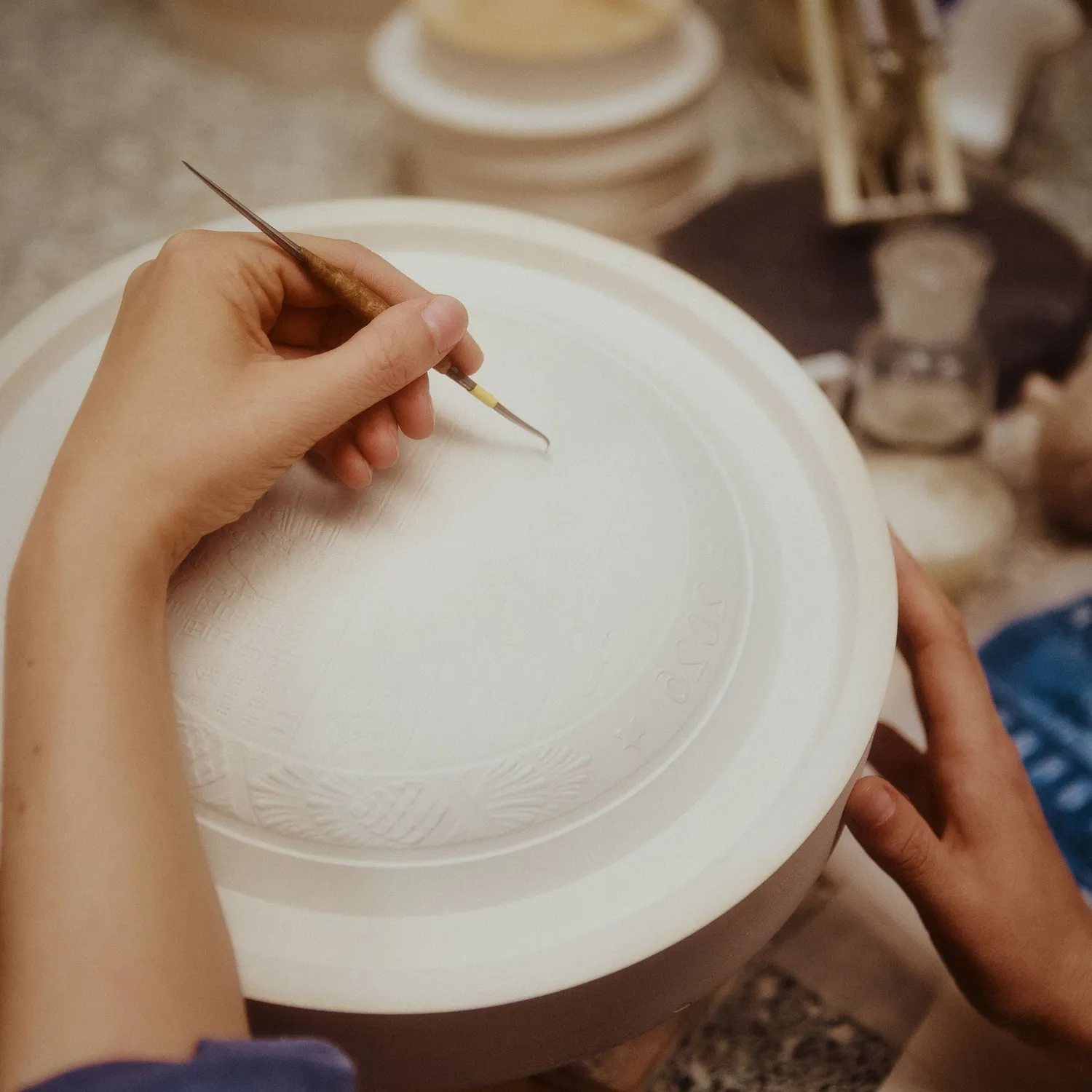 Kgl. Porcelæn Blå Samlerartikler juleplatte 2026 18 cm