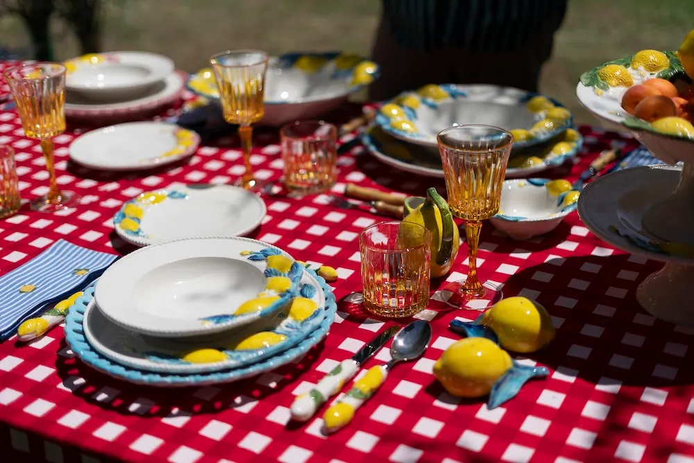 Les Ottomans Limone Blu LMNB12 salattallerken blå