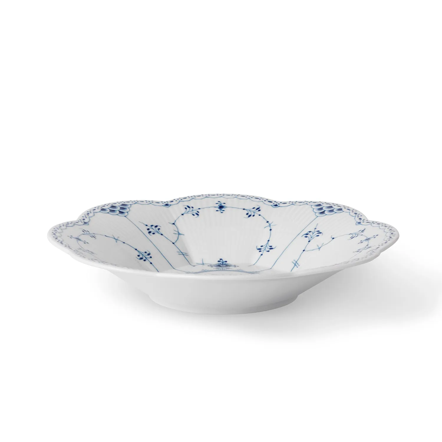 Royal Copenhagen Musselmalet Halvblonde skål 25 cm kantet