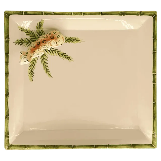 Les Ottomans Bamboo BAL02 fad stor firkantet leopard