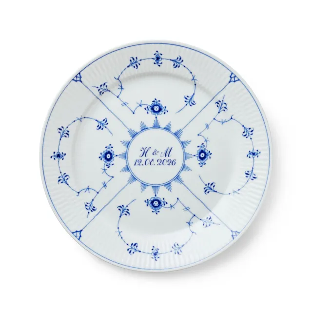 Kgl. Porcelæn Musselmalet Riflet tallerken 27 cm Bespoke