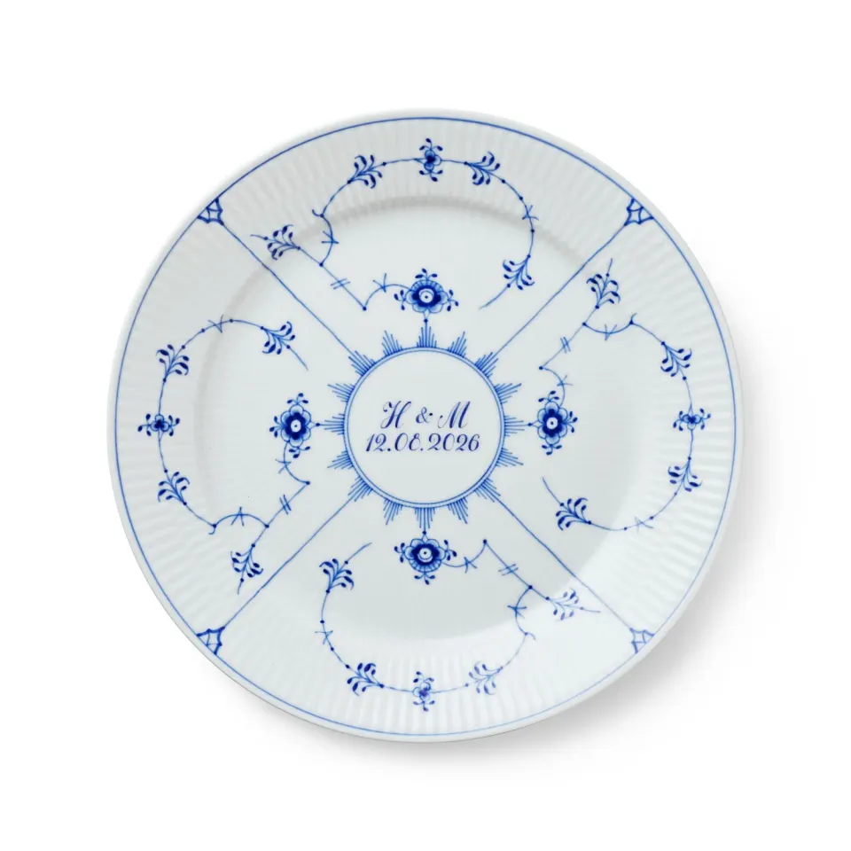 Kgl. Porcelæn Musselmalet Riflet tallerken 27 cm Bespoke