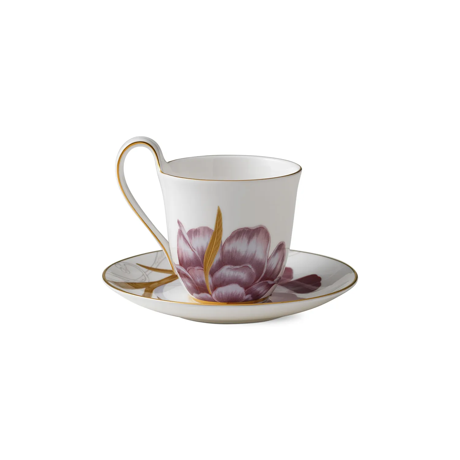 Kgl. Porcelæn Flora højhankskop Iris 27 cl med underkop