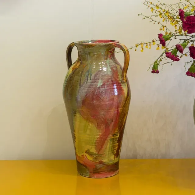 1882-Ltd vase med 2 hanke stentøj unika