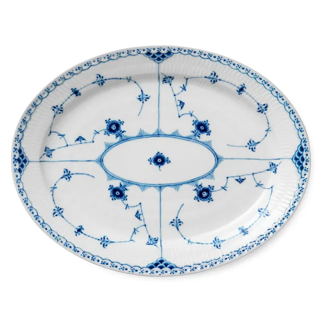 Kgl. Porcelæn Musselmalet Halvblonde fad 36,5 cm