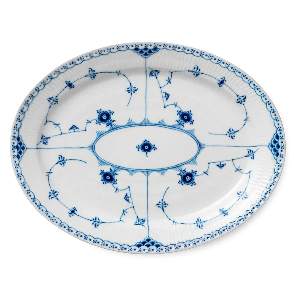 Kgl. Porcelæn Musselmalet Halvblonde fad 36,5 cm
