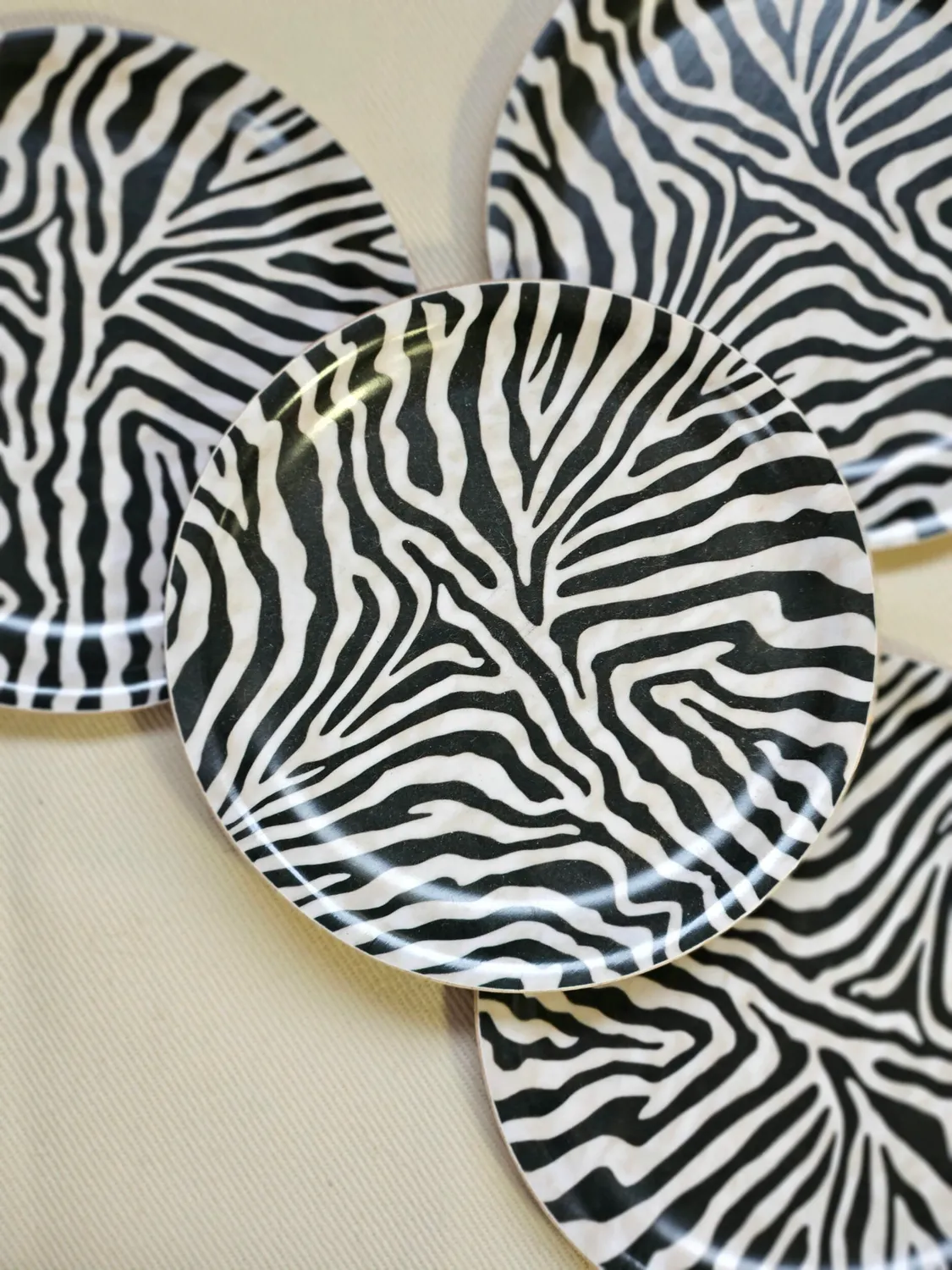 Les Ottomans bordskånere 4 stk zebraprint