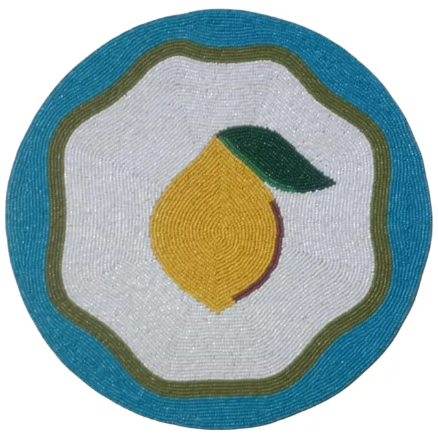 Les Ottomans citron dækkeserviet perler 2 stk