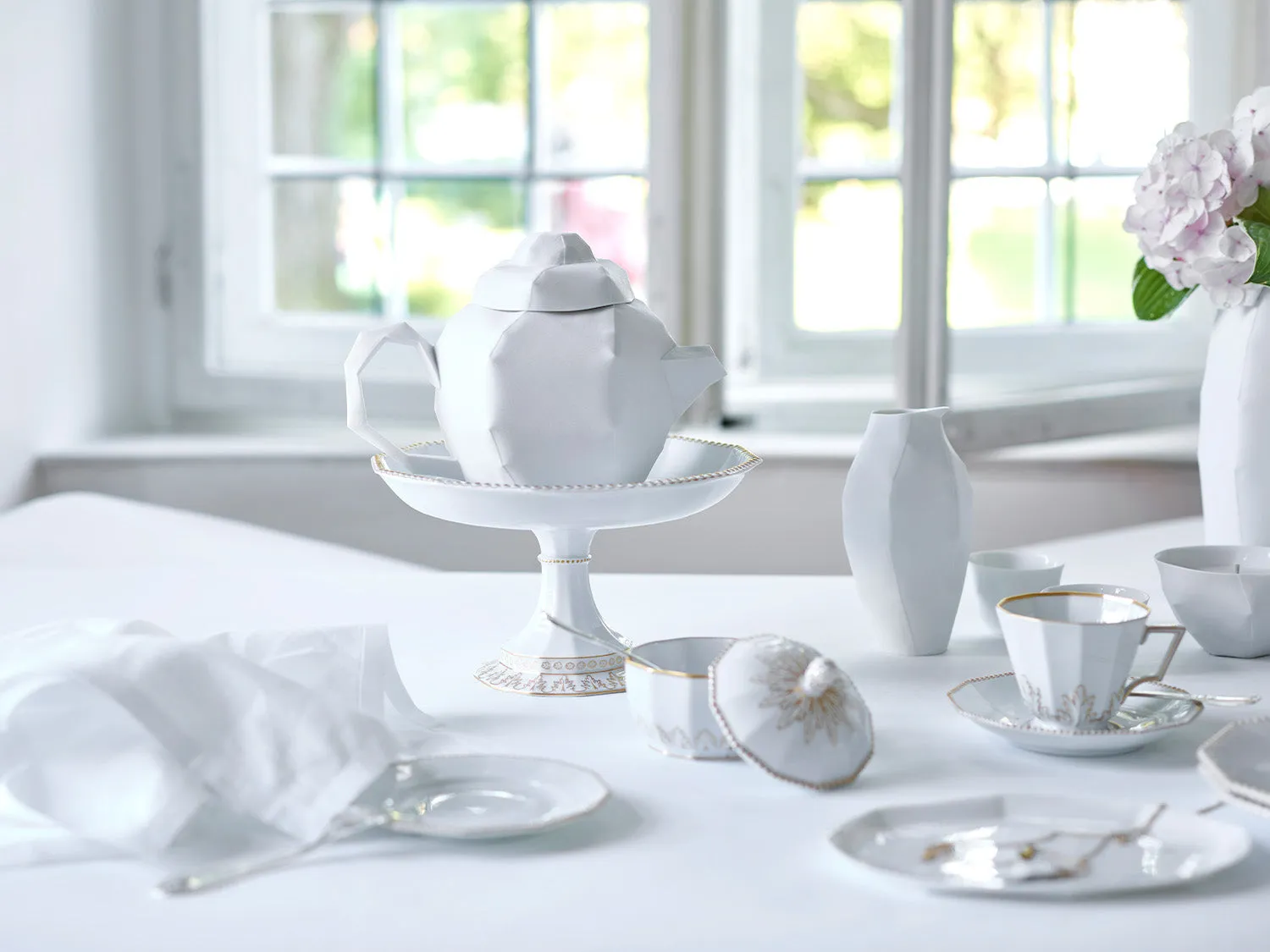 Nymphenburg Perl kaffekop hvid porcelæn