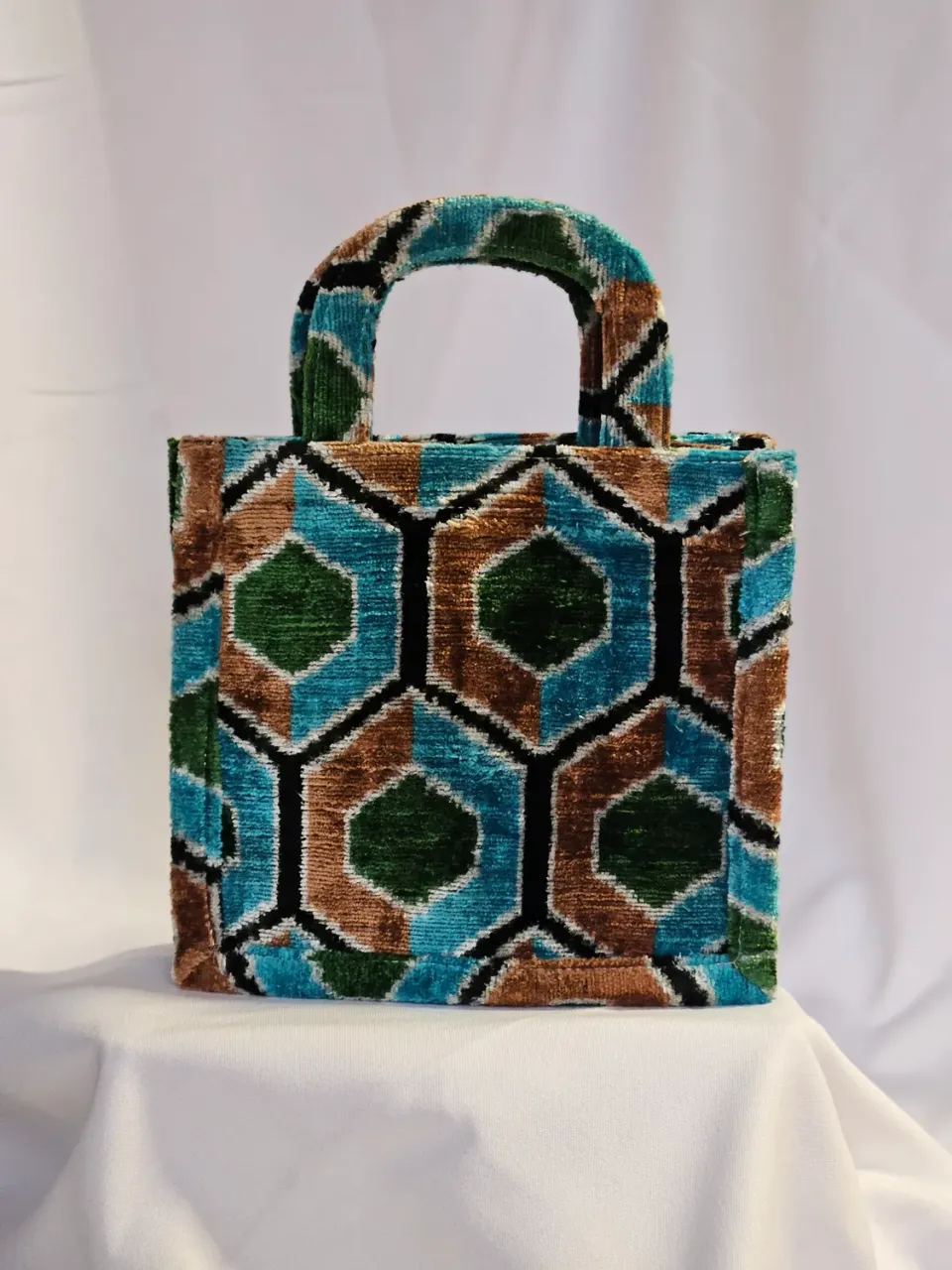 Les Ottomans Tote 14 shopper i silkefløjl lille