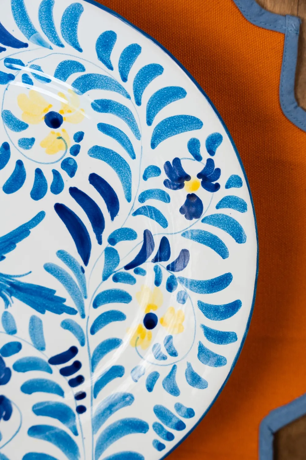 Les Ottomans tallerken håndmalet fugle blomster