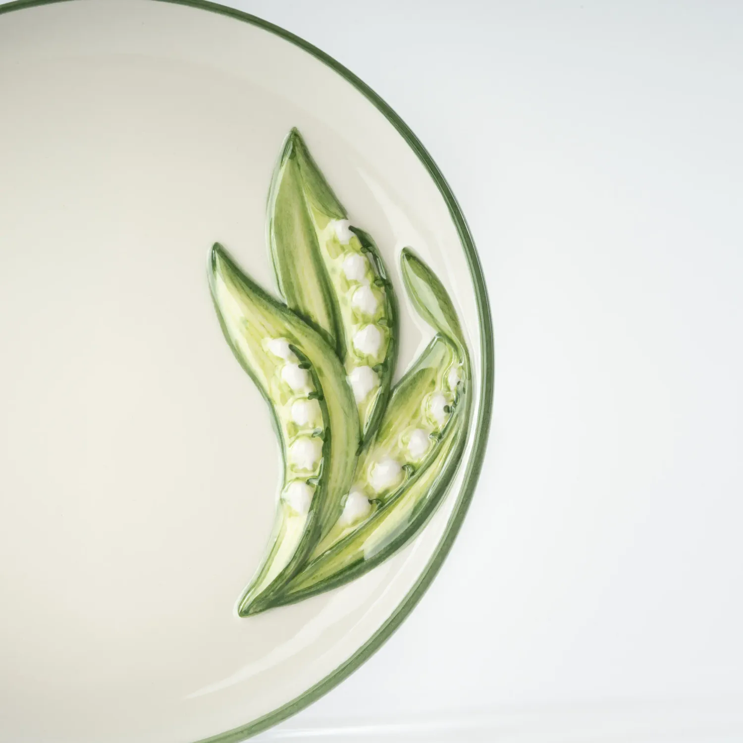 Les Ottomans Lily of the Valley desserttallerken håndmalet