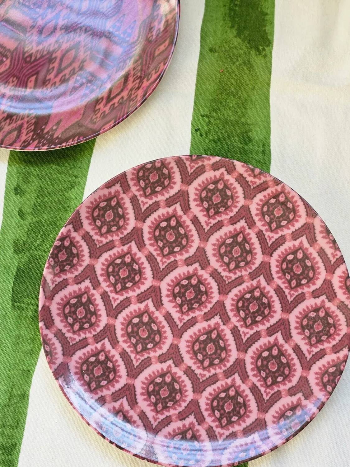 Les Ottomans Ikat desserttallerken porcelæn lilla 2 stk