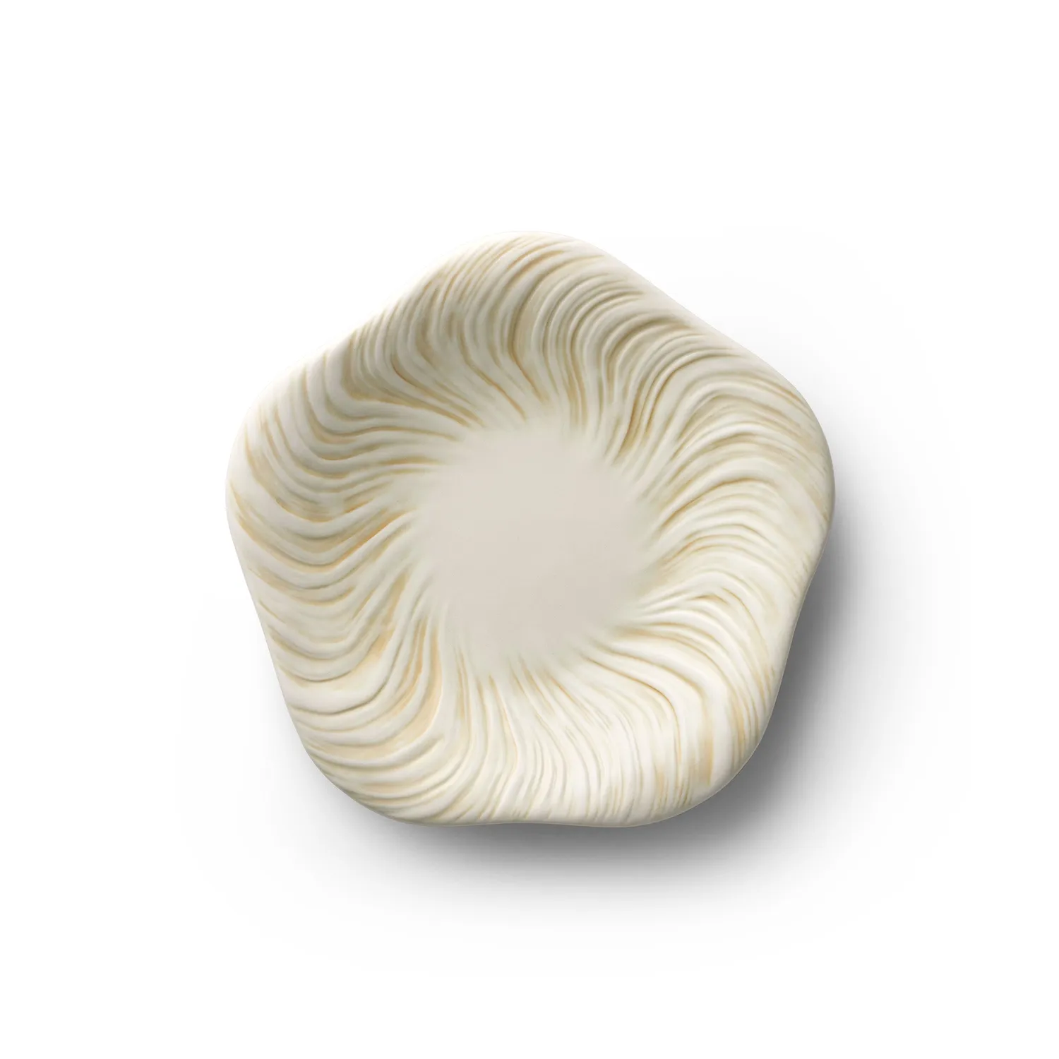 Kgl. Porcelæn Triton tallerken 26 cm sand skulpturel