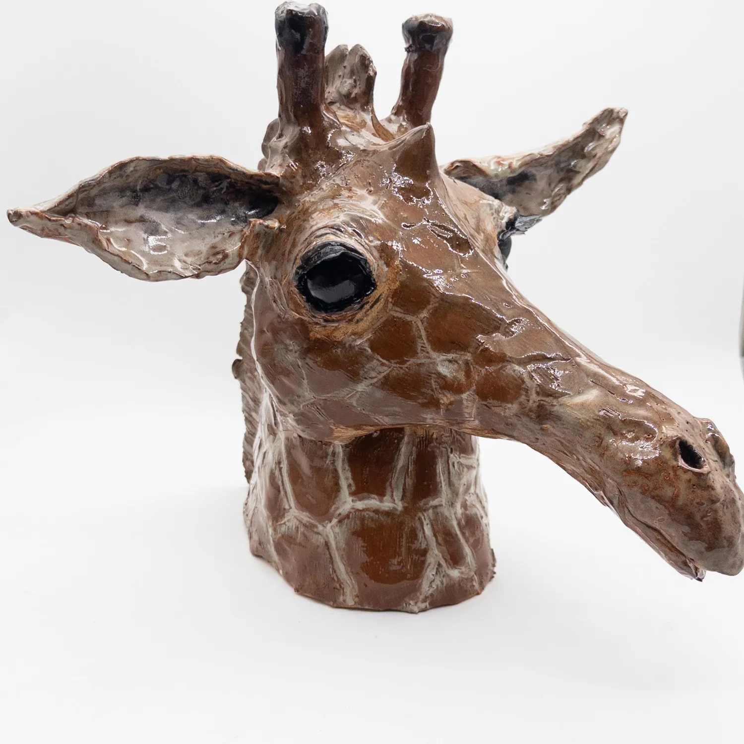 A for Anette Keramik Girafhoved skulptur stentøj 1260°