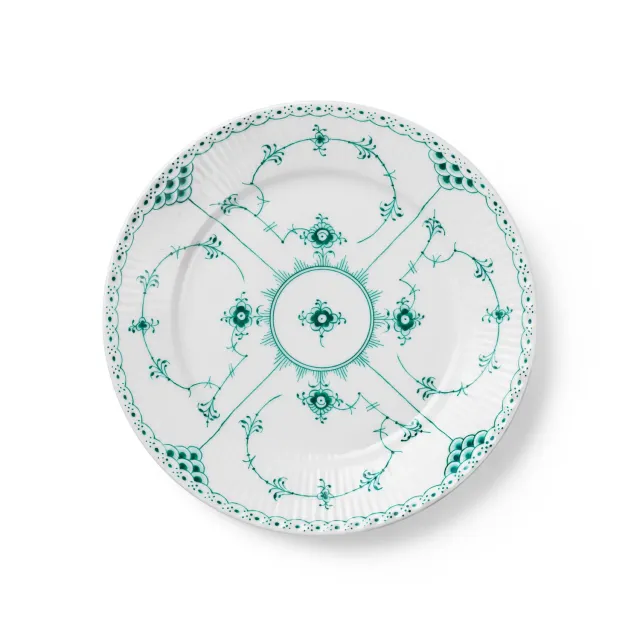 Royal Copenhagen Smaragd Musselmalet Halvblonde tallerken 22 cm grøn