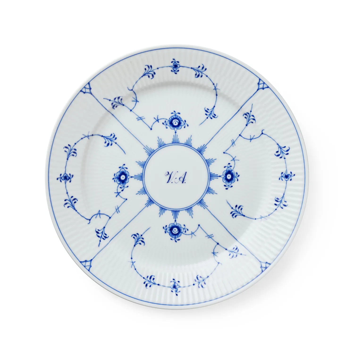 Kgl. Porcelæn Musselmalet Riflet tallerken 27 cm Bespoke