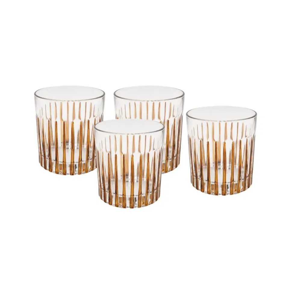 Les Ottomans CGT06 tumblerglas brun sæt 4 håndmalet
