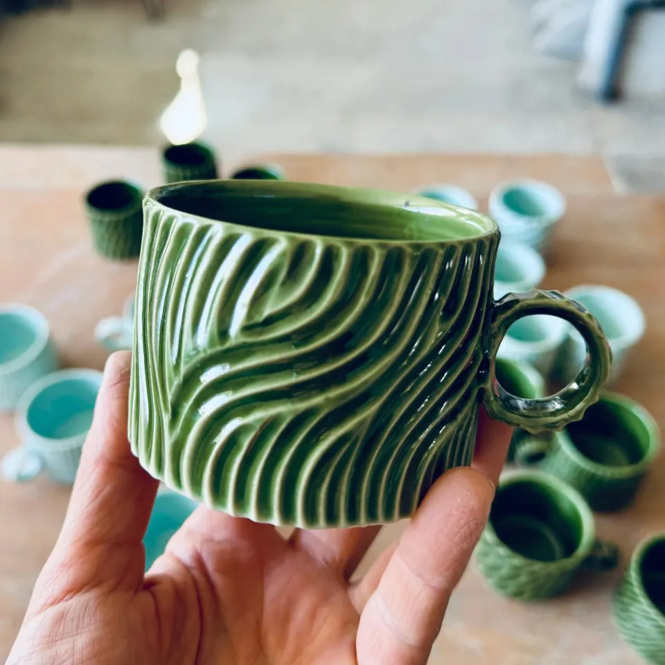 Marie Debié Ceramics Carved kop 200 ml stentøj