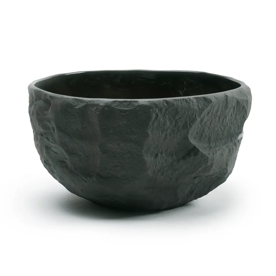 1882-Ltd Crockery Black Large Deep Bowl sort skål