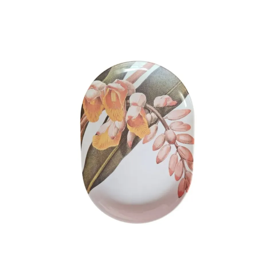 Les Ottomans porcelænsbakke blomster hvid