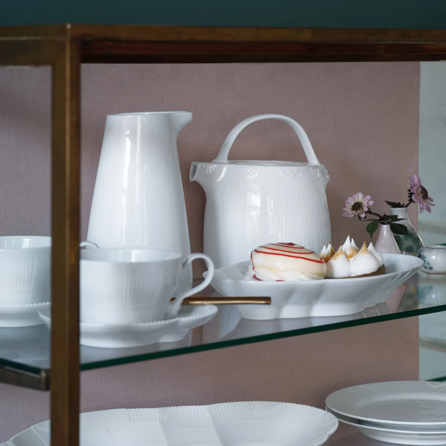 Kgl. Porcelæn Hvid Elements fad 38,5 cm serveringsfad