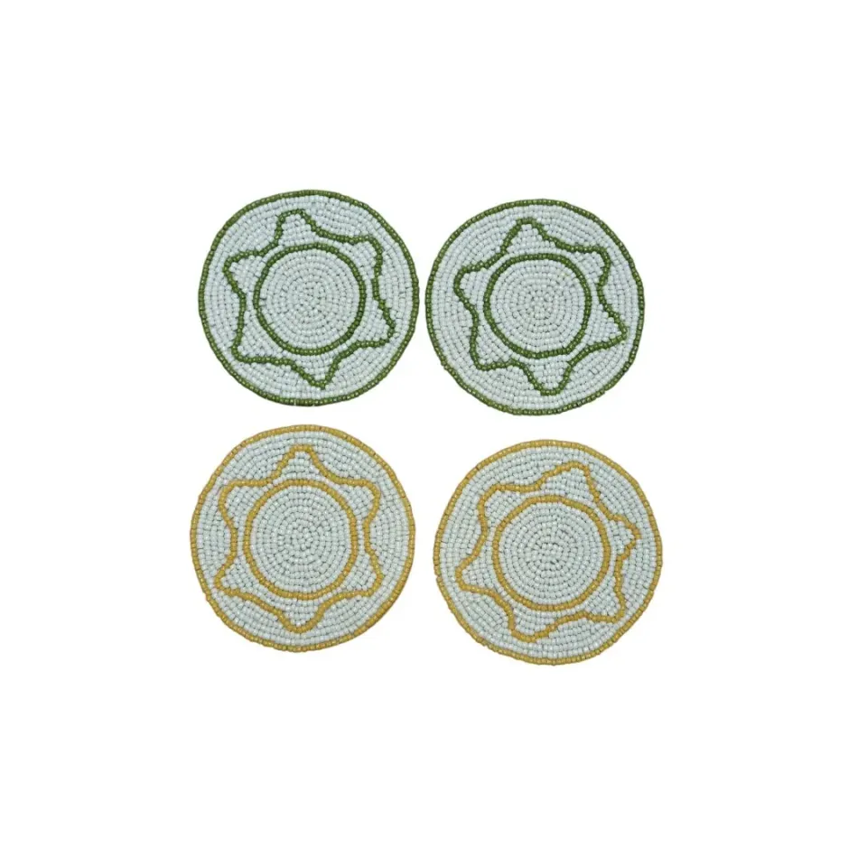 Les Ottomans broderede glasbrikker 4 stk perle