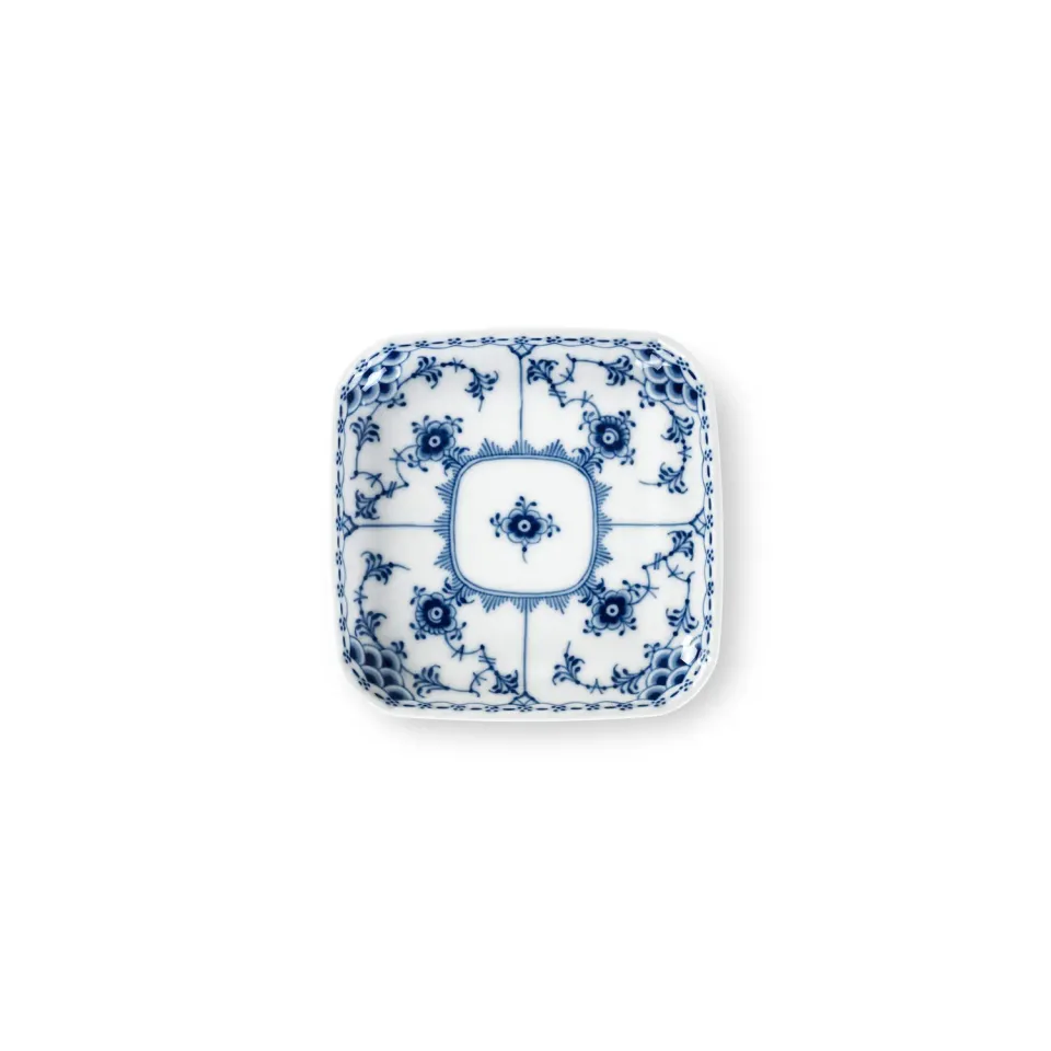 Royal Copenhagen Musselmalet Halvblonde firkantet asiet 10,5 cm porcelæn